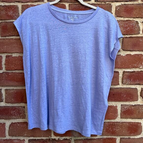 Eileen Fisher Womens $128 Organic Linen Jersey Shirred-Back Top XS NEW - Picture 2 of 10